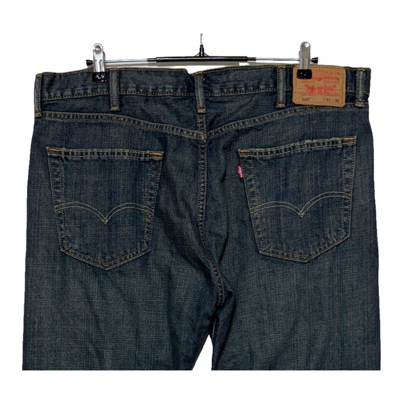 Levis 505 Jeans Mens 40X30 Blue Straight Leg Dark Wash Workwear Casual - Picture 9 of 12